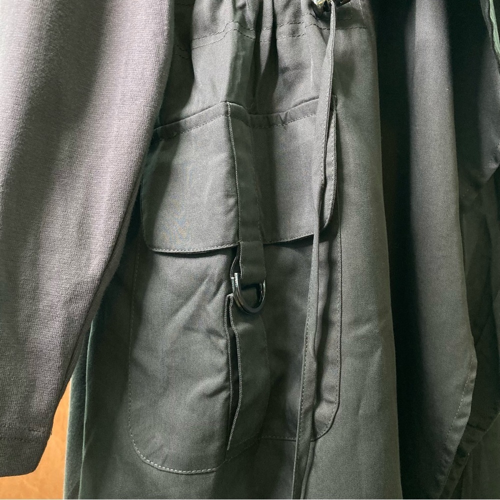 Carolina Belle Montreal Waterfall Open Front Draped Mixed Media Jacket (Size 1X) - Picture 6 of 13